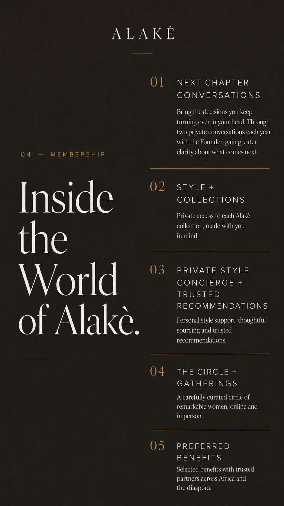 Inside the World of Alakè membership.